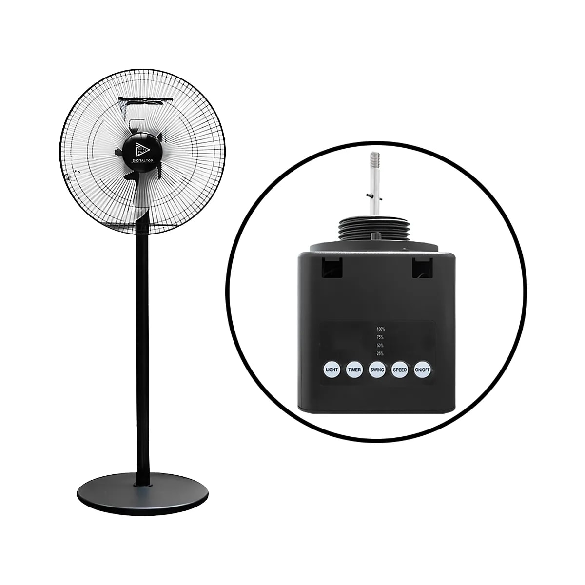 Ventilador Recargable 16Pulgadas Recargable LED Duracion Batr. 3.5H Full Carga - Medio Bajo 40H