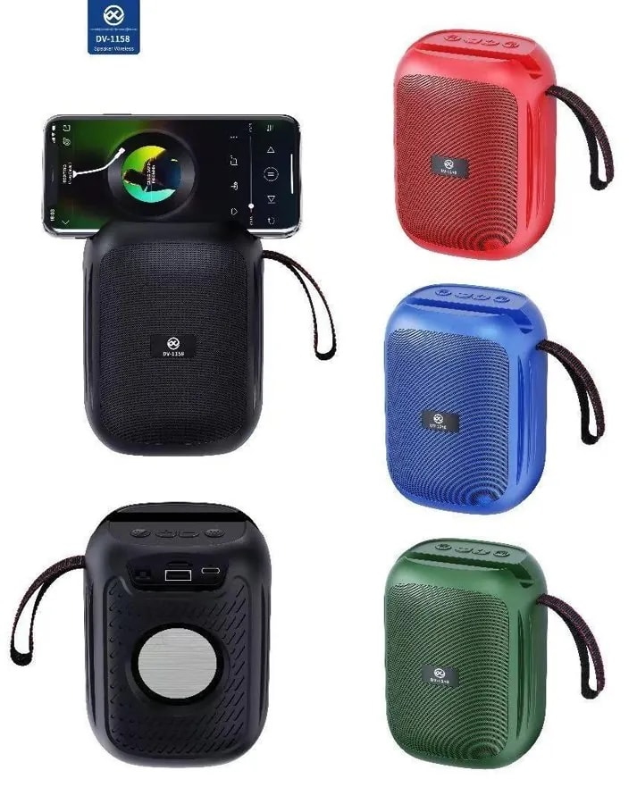 Parlante Bluetooth con Radio FM y Soporte para Celular