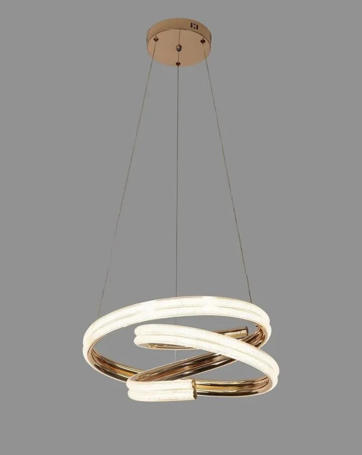 Lámpara Colgante LED Espiral Doble Dorado Francés 40 cm