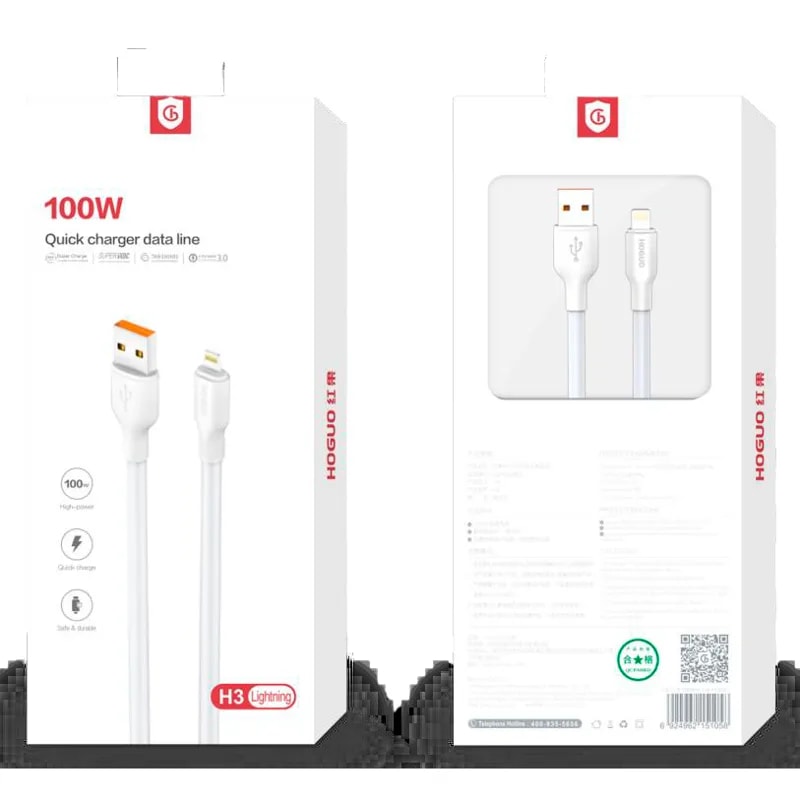 Cable Hoguo H3 USB a Lightning carga rápida 1 m