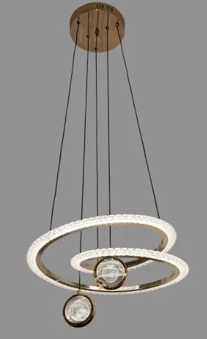 Lámpara Colgante LED Espiral con Esfera de Cristal Café 50 cm
