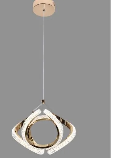 Lámpara Colgante LED Pétalos Efecto Cristal Dorado Francés 30 cm
