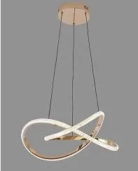 Lámpara Colgante LED Lazo Moderno Dorado Francés 50 cm