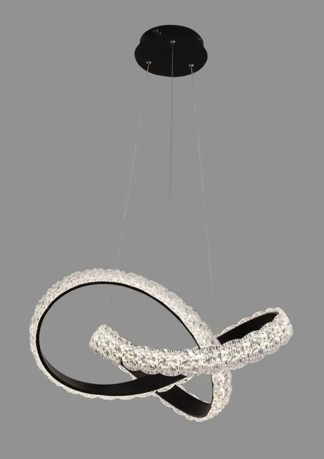 Lámpara Colgante LED Lazo Efecto Cristal Negro 50 cm