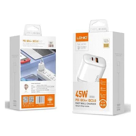 Cargador LDNIO A2526C 45W carga rápida con cable USB-C a Lightning
