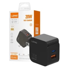 Cargador LDNIO Q1 20W 2P PD + USB + Cable USB a Lightning