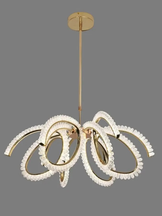 Lámpara Colgante LED Moderna Dorada 60 cm Diseño Floral