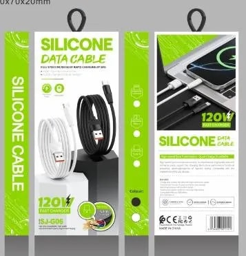 Cable USB a Lightning Silicona Carga Rápida Blanco y Negro