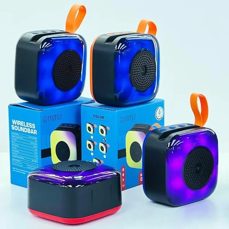 Parlante Bluetooth Cubo con Luces LED y Asa
