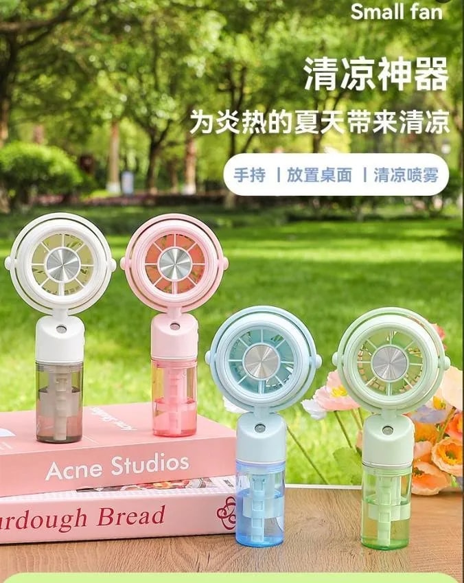 Mini Ventilador con Humidificador 3 Velocidades y Modo Rociador