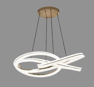 Lámpara Colgante LED Lazo Ondulado Dorado 50 cm