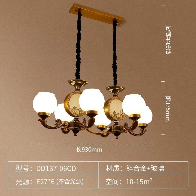 Lámpara Colgante Lineal de 6 Luces para Comedor 93 cm