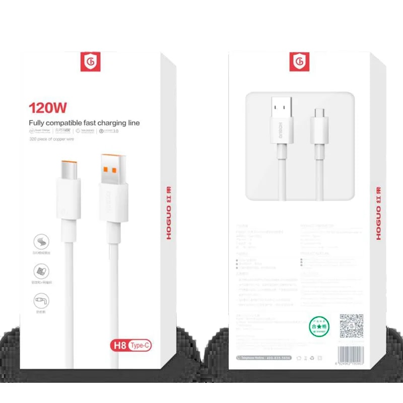 Cable Hoguo H8 USB a Tipo C 120W 1 m