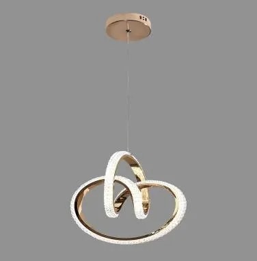 Lámpara Colgante LED Lazo Efecto Cristal Dorado Francés 30 cm