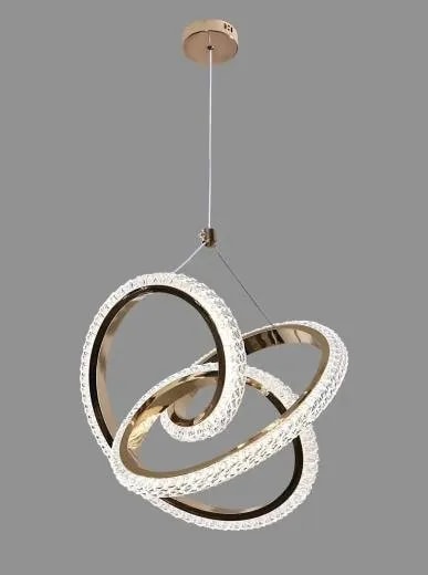 Lámpara Colgante LED Nudo Efecto Cristal Dorado Francés 30 cm