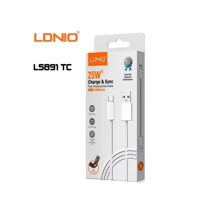 Cable ldnio LS891 1M 25W usb-tc white