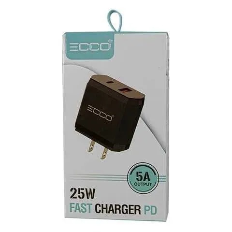 Cargador veh. ecco EC-135 38W 2P pd + USB + cab USB-V8