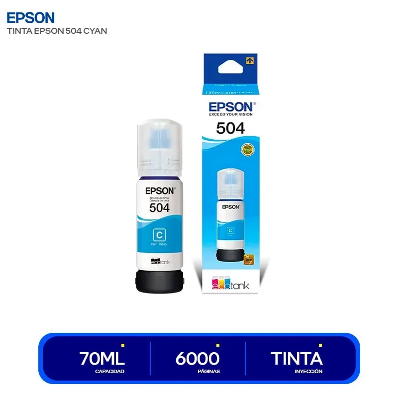 Tinta de impresora epson cyan 504