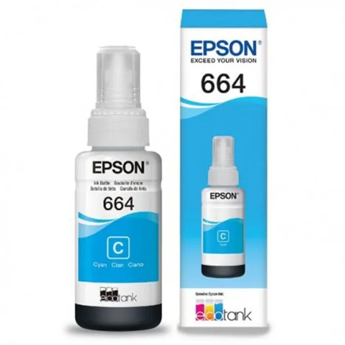 Tinta de impresora epson cyan 664