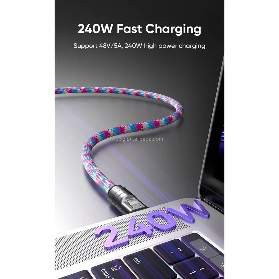 Charging cable length 1000 MM rosa