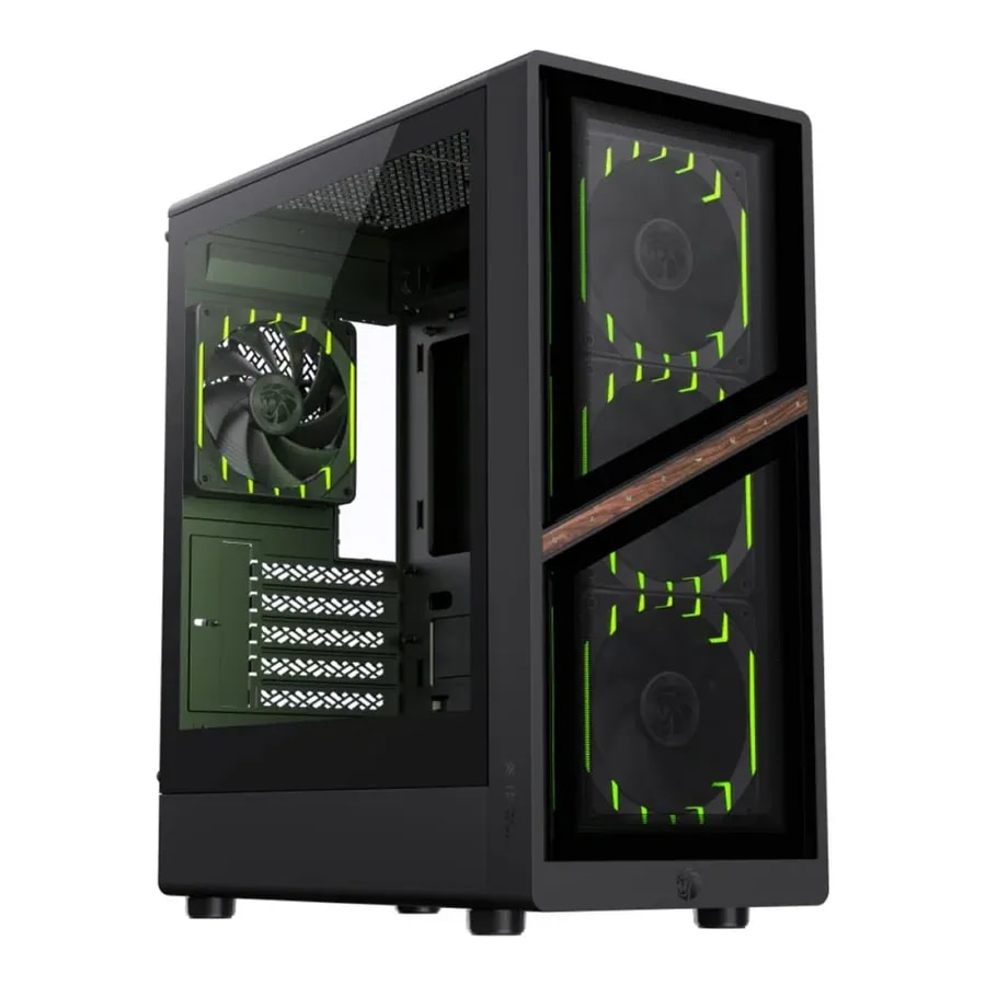 Case gamemax F46 dark bk atx USB usb-c/3.0 fan (front 312CM, post. 112CM) lat. acero y front mesh