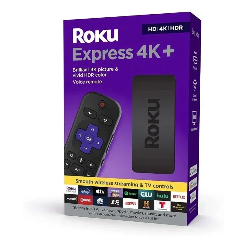 Roku express 4K streaming 3941R2 hd/4k/hdr control remoto por voz conectividad wi-fi, HDMI sonido envolvente dts