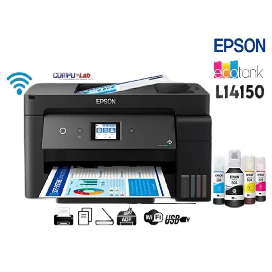 Ompresora epson l14150multifuncion 4 en 1/duplex/a3/fax 504 c11ch96301