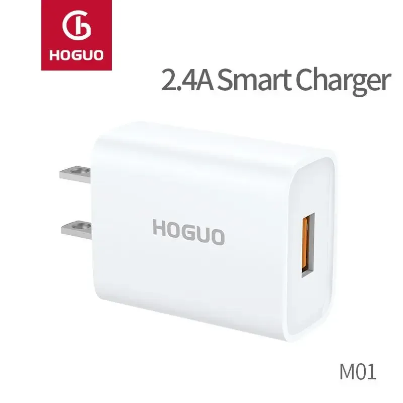 Cargador Hoguo M01 USB 2.4A con cable Micro USB