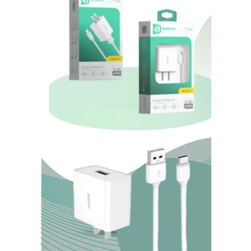 Cargador Sikenai KX-3M 2.1A con cable Micro USB (V8) 1 m
